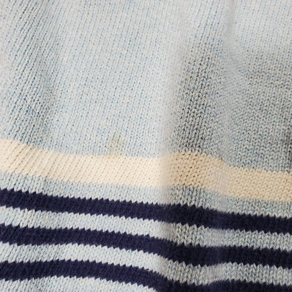 VTG 80s Corporate Woman Knit Cardigan Sweater Set Stripes S/S Top Open-Front - Picture 6 of 7